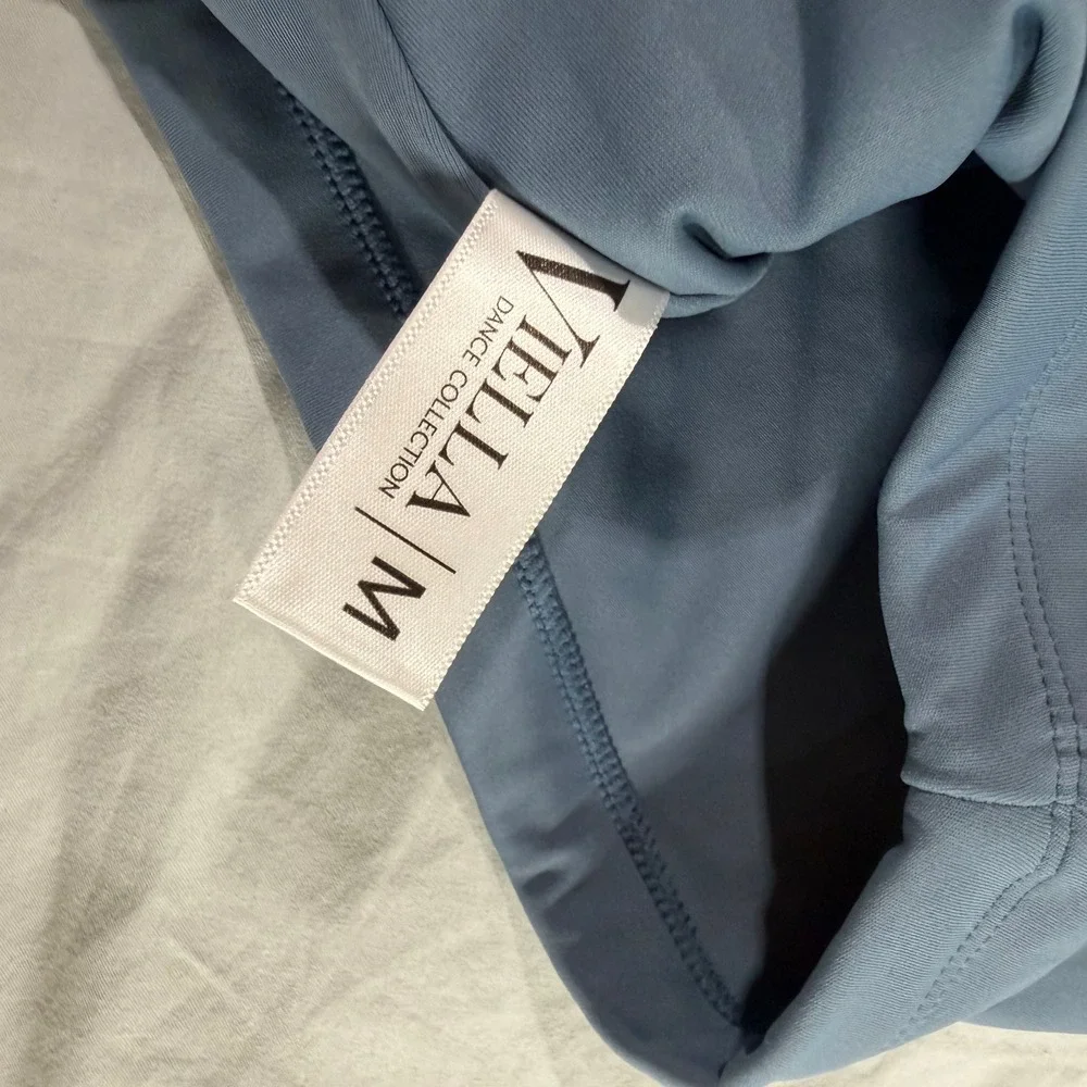 Vella Dance Collection Kids Blue Gray Crop Top Sports Bra Camisole‎ Size M